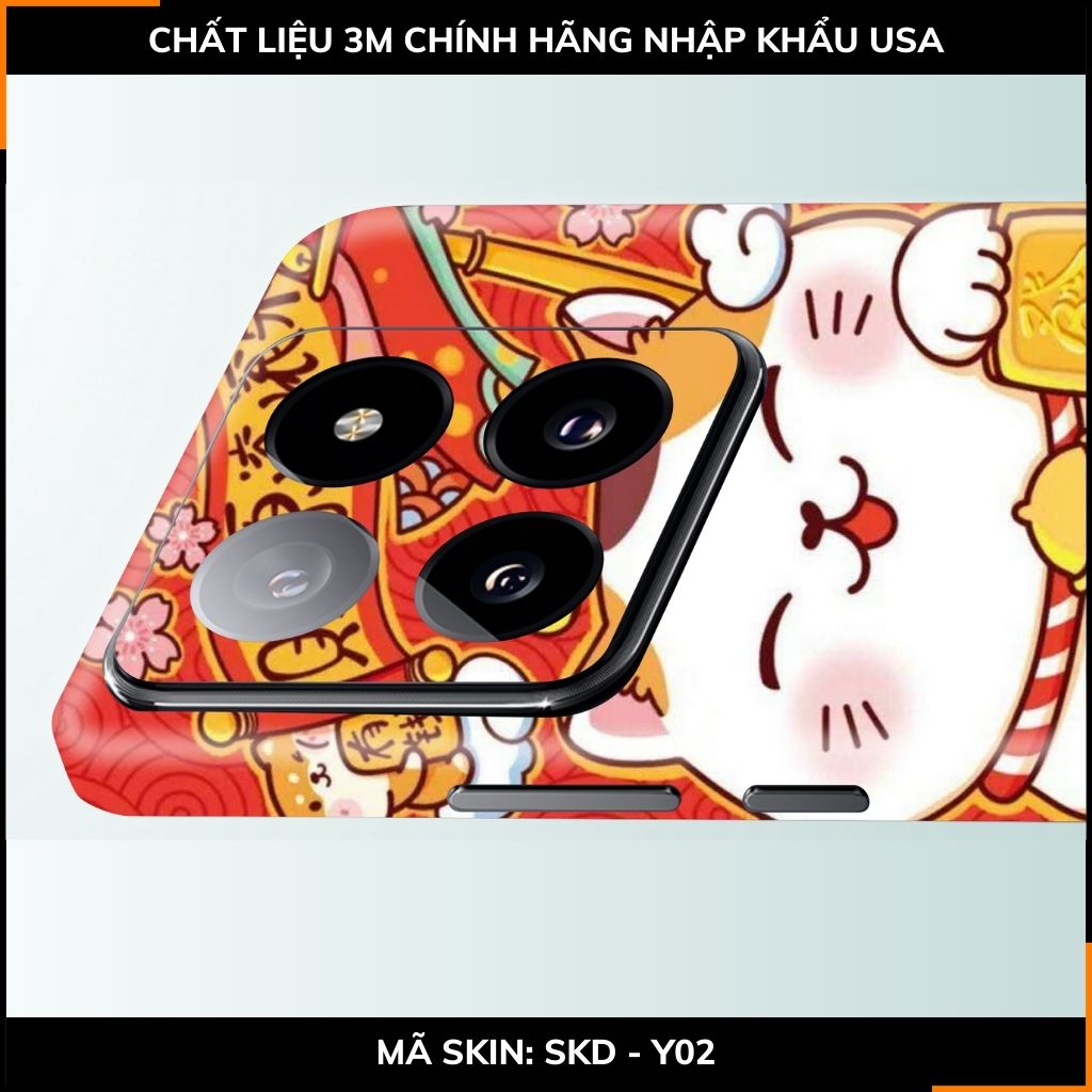 Dán skin điện thoại Xiaomi Mi 14 , Mi 14 Pro full body và camera nhập khẩu chính hãng USA in hình LUCKY CAT - SKD Y02 phụ kiện điện thoại huỳnh tân store