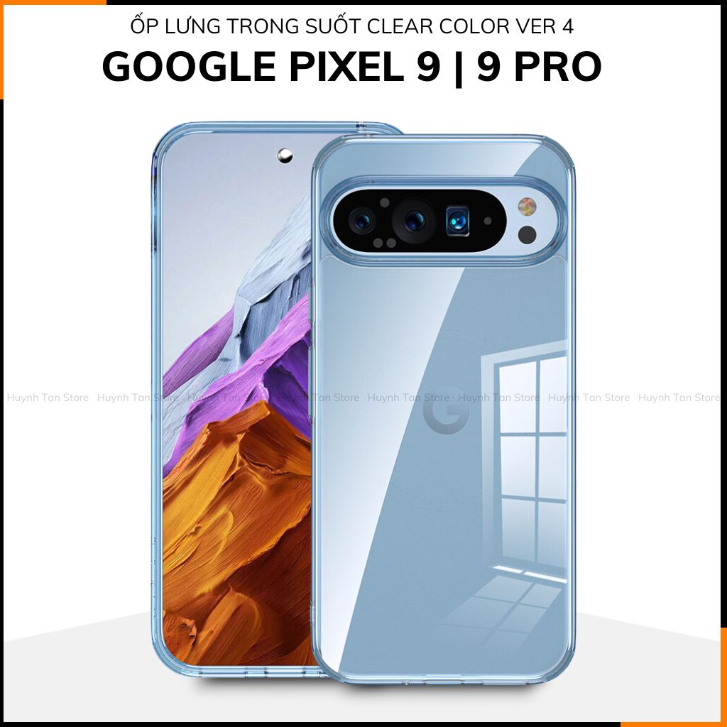 Ốp lưng Google pixel 9 , 9 pro  chống sốc CLEAR COLOR VER 4 trong suốt không ố vàng bảo vệ camera phụ kiện huỳnh tân store