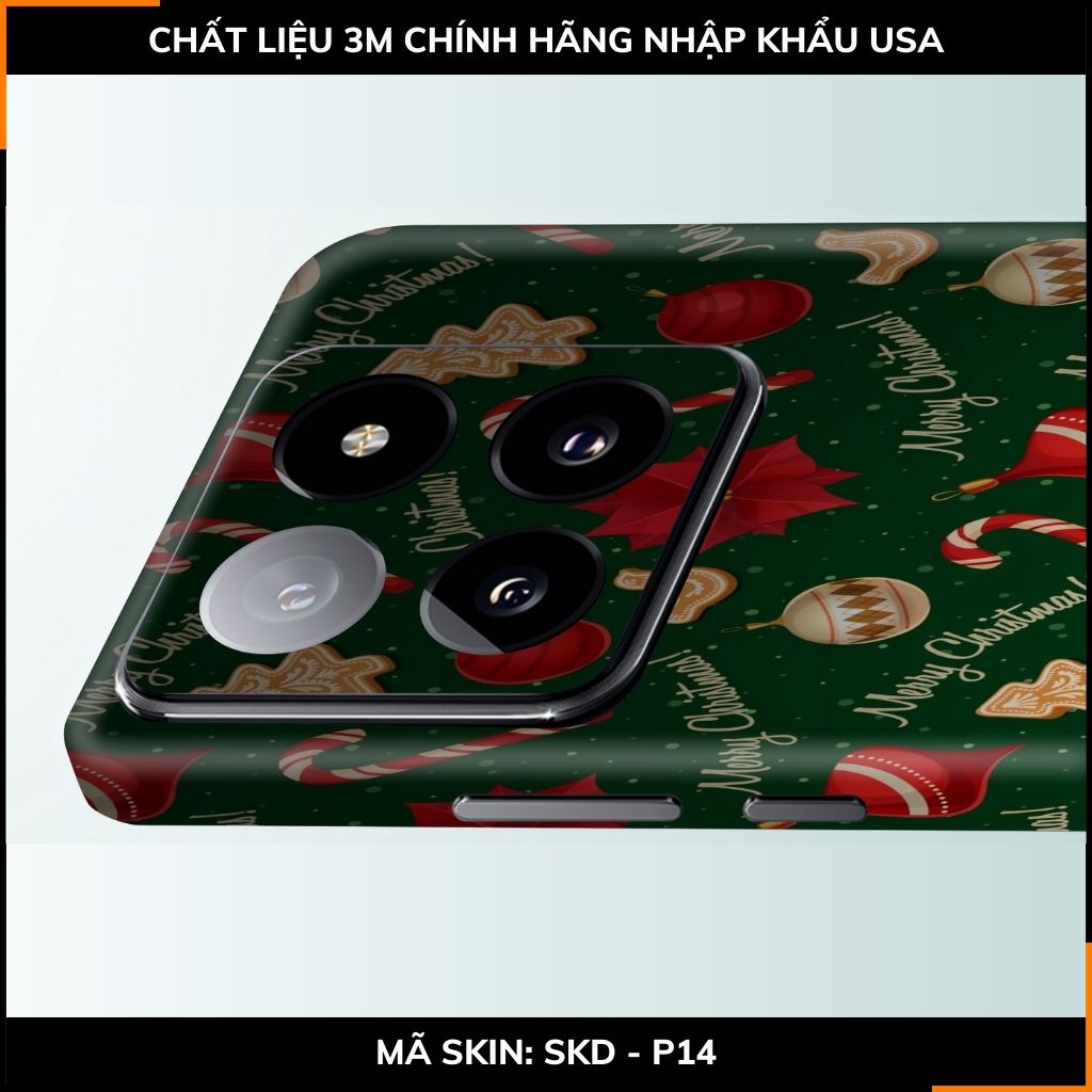 Dán skin điện thoại Xiaomi Mi 14 , Mi 14 Pro full body và camera nhập khẩu chính hãng USA in hình MERRY CHRISTMAS - SKD P14 phụ kiện điện thoại huỳnh tân store