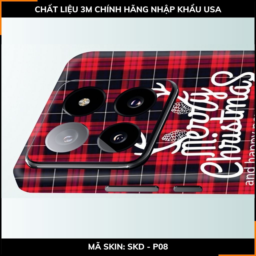 Dán skin điện thoại Xiaomi Mi 14 , Mi 14 Pro full body và camera nhập khẩu chính hãng USA in hình MERRY CHRISTMAS - SKD P08 phụ kiện điện thoại huỳnh tân store