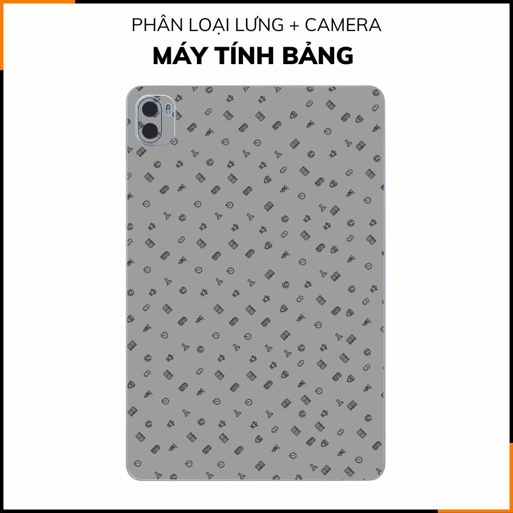 Dán skin máy tính bảng xiaomi, huawei, oppo, lenovo, google, microsoft, vivo  full body và camera chính hãng ORAFOL nhập khẩu từ ĐỨC MÁY TÍNH BẢNG  - MANY STICKER GREY -  SK B14 03 phụ kiện điện thoại huỳnh tân store