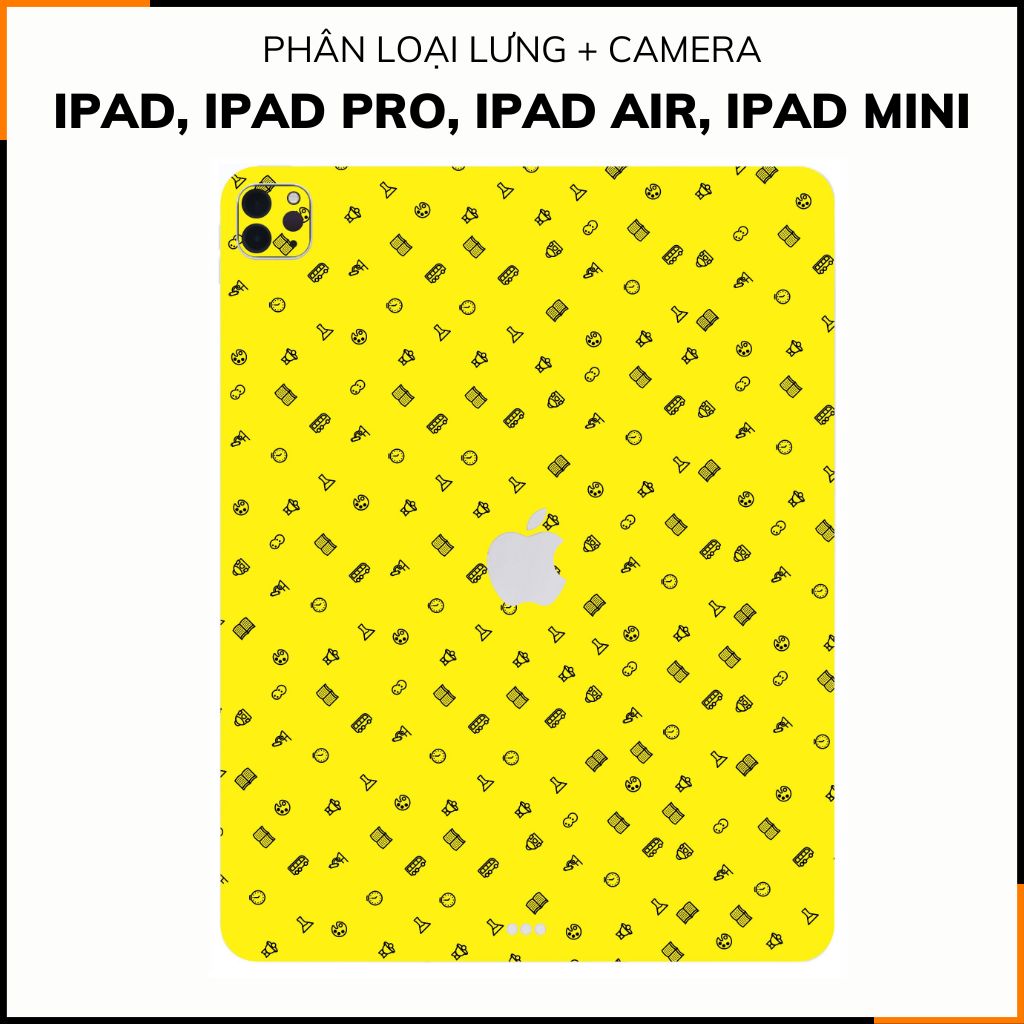 Dán skin ipad , ipad pro, ipad air , ipad mini full body và camera chính hãng 3M - MANY STICKER YELLOW -  SK B14 06 phụ kiện điện thoại huỳnh tân store
