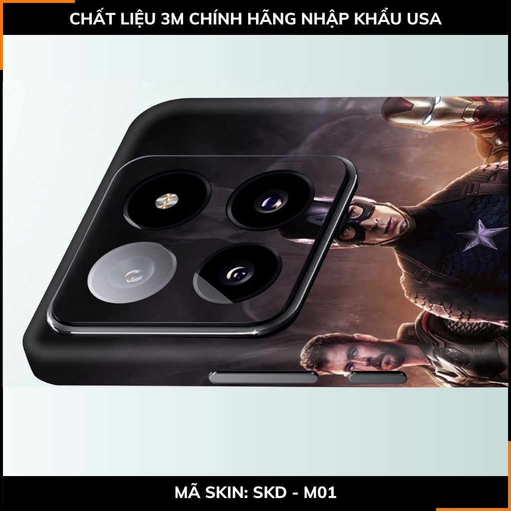 Dán skin điện thoại Xiaomi Mi 14 , Mi 14 Pro full body và camera nhập khẩu chính hãng USA in hình MAVEL - SKD M01 phụ kiện điện thoại huỳnh tân store