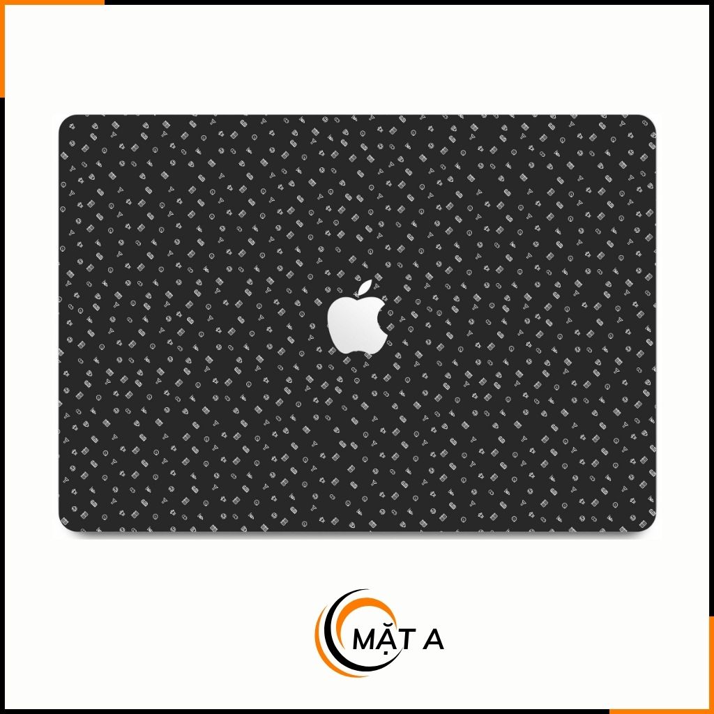 Dán skin macbook pro, macbook air chính hãng 3M nhập khẩu USA - SKIN 3M - MACBOOK - MANY STICKER BLACK - SK-B14-02 phụ kiện điện thoại huỳnh tân store