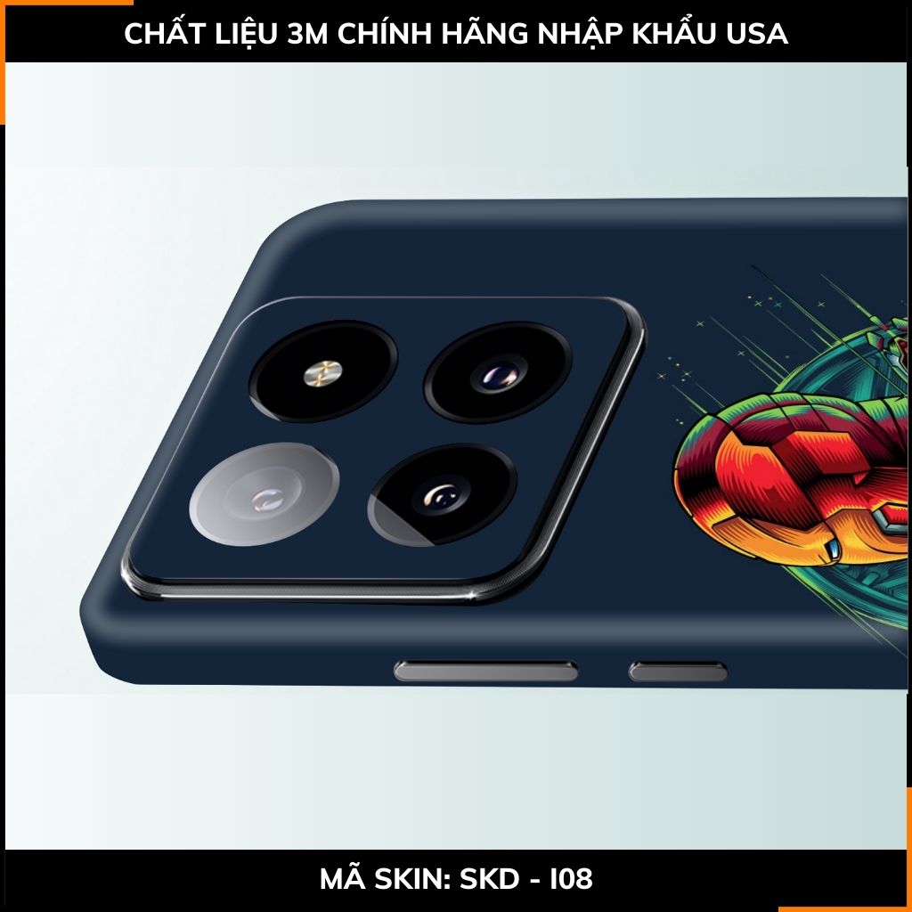 Dán skin điện thoại Xiaomi Mi 14 , Mi 14 Pro full body và camera nhập khẩu chính hãng USA in hình IRON MAN - SKD I08 phụ kiện điện thoại huỳnh tân store