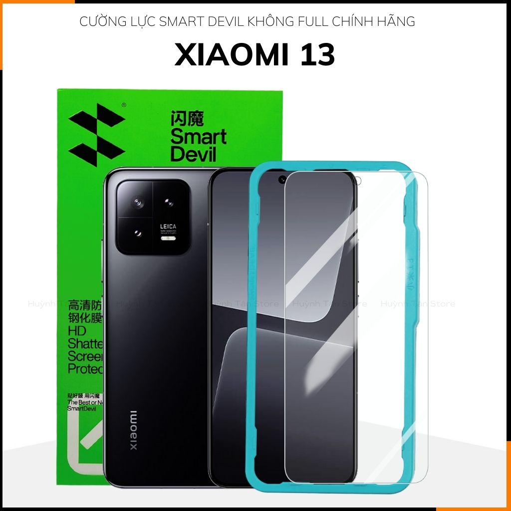 Kính cường lực xiaomi mi 13 trong suốt KHÔNG FULL MÀN chống bám vân tay chính hãng SMART DEVIL huỳnh tân store