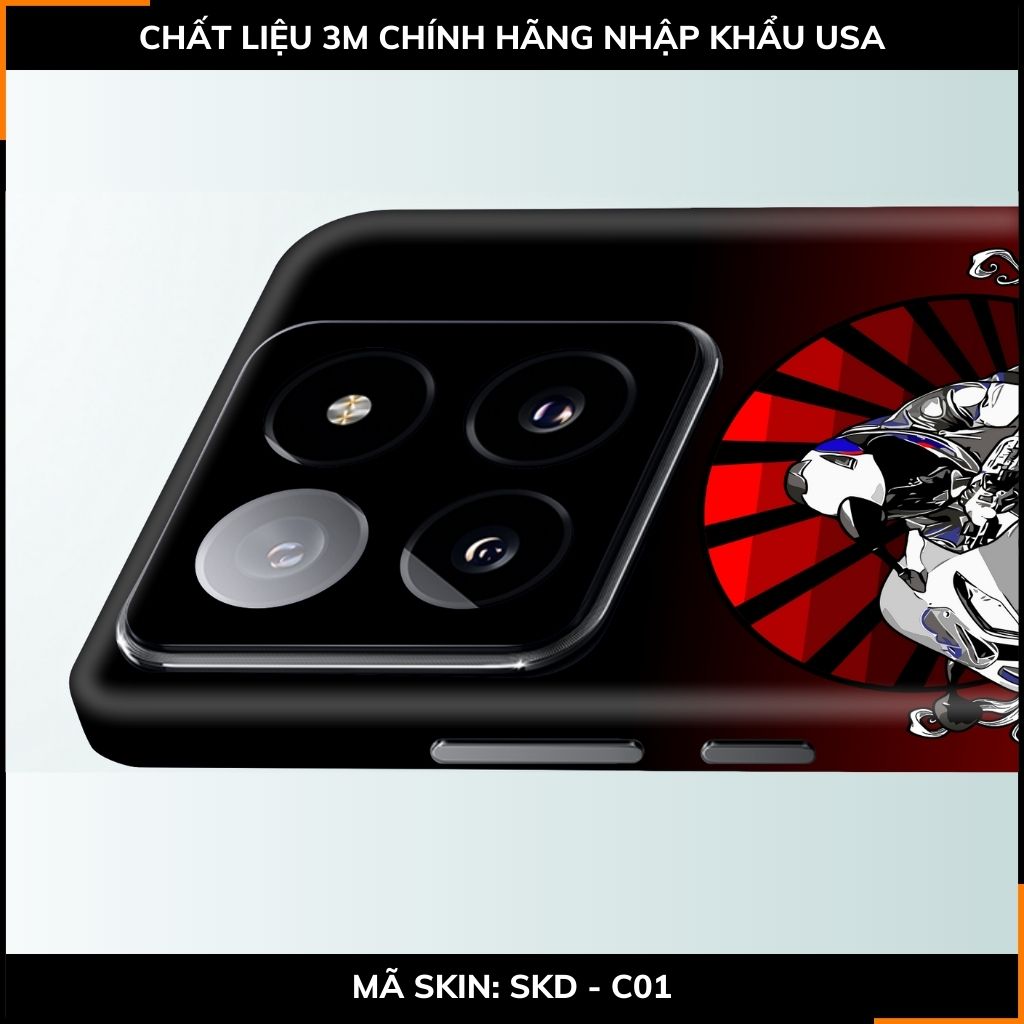 Dán skin điện thoại Xiaomi Mi 14 , Mi 14 Pro full body và camera nhập khẩu chính hãng USA in hình  Motobiker - SKD - C01 phụ kiện điện thoại huỳnh tân store