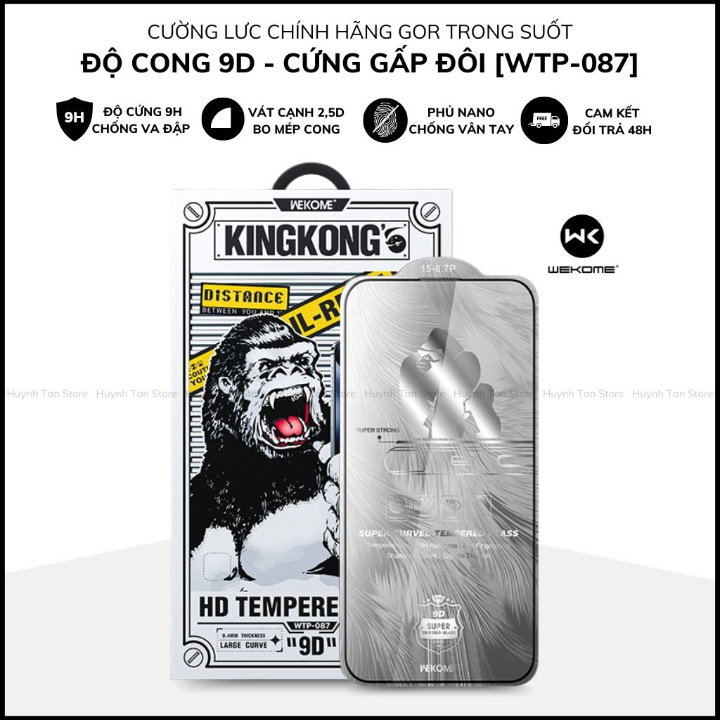 Cường lực KINGKONG iphone 16 pro max ip 16 15 14 13 12 pro max chính hãng WEKOME [WTP-087]