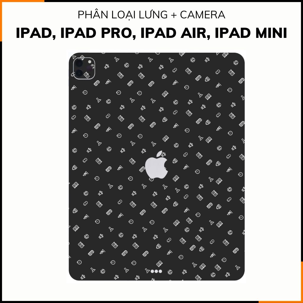 Dán skin ipad , ipad pro, ipad air , ipad mini full body và camera chính hãng 3M - MANY STICKER BLACK -  SK B14 02 phụ kiện điện thoại huỳnh tân store