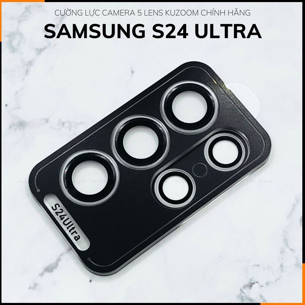 Kính cường lực camera samsung s24 ultra chính hãng KUZOOM viền nhiều màu chất lượng rõ nét bảo vệ toàn diện cụm camera phụ kiện huỳnh tân store