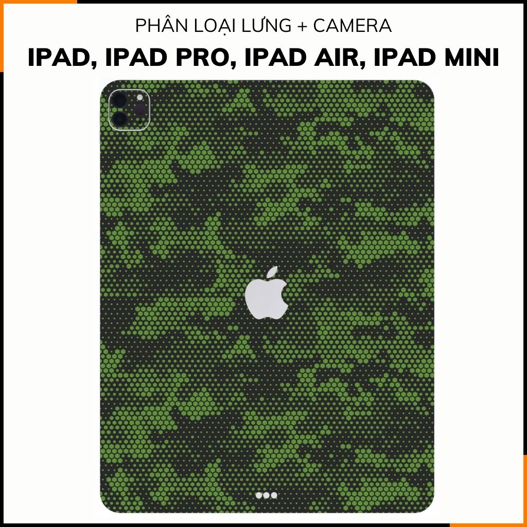Dán skin ipad , ipad pro, ipad air , ipad mini full body và camera chính hãng 3M - MAMBA GREEN -  SK B03 03 phụ kiện điện thoại huỳnh tân store