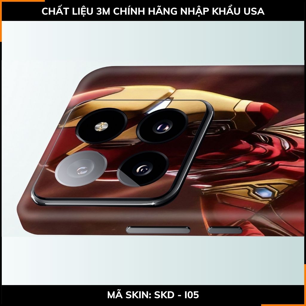 Dán skin điện thoại Xiaomi Mi 14 , Mi 14 Pro full body và camera nhập khẩu chính hãng USA in hình IRON MAN - SKD I05 phụ kiện điện thoại huỳnh tân store