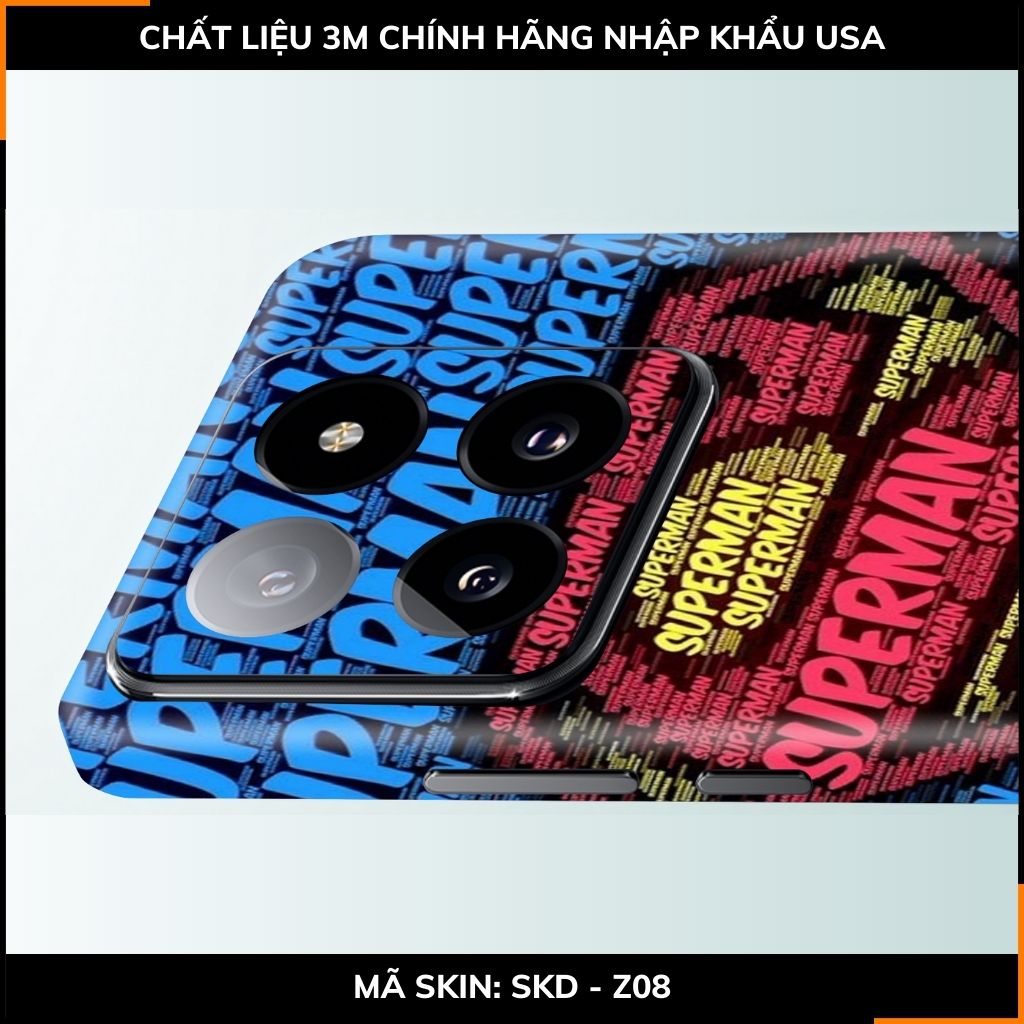 Dán skin điện thoại Xiaomi Mi 14 , Mi 14 Pro full body và camera nhập khẩu chính hãng USA in hình SUPER MAN - SKD Z08 phụ kiện điện thoại huỳnh tân store