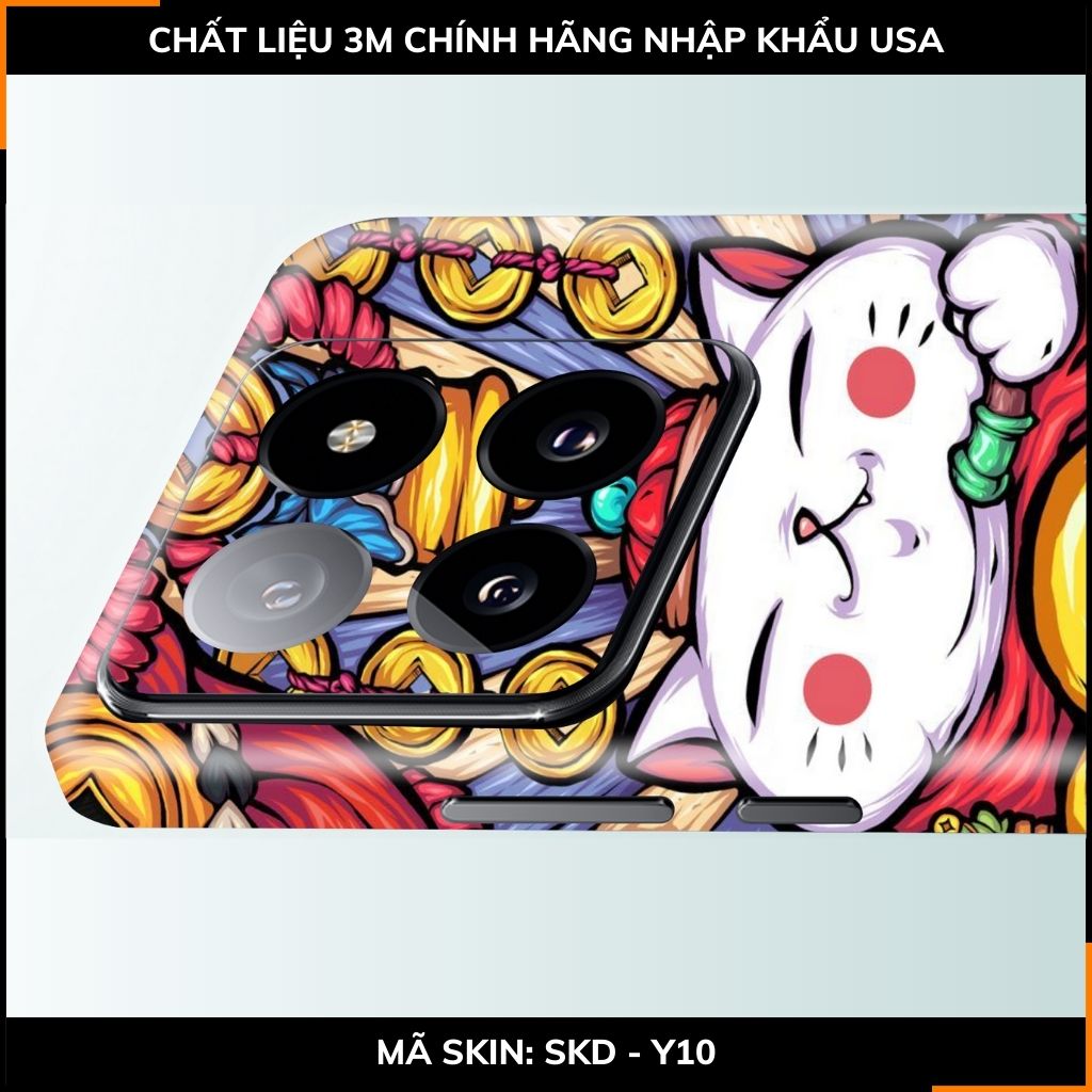 Dán skin điện thoại Xiaomi Mi 14 , Mi 14 Pro full body và camera nhập khẩu chính hãng USA in hình LUCKY CAT - SKD Y10 phụ kiện điện thoại huỳnh tân store