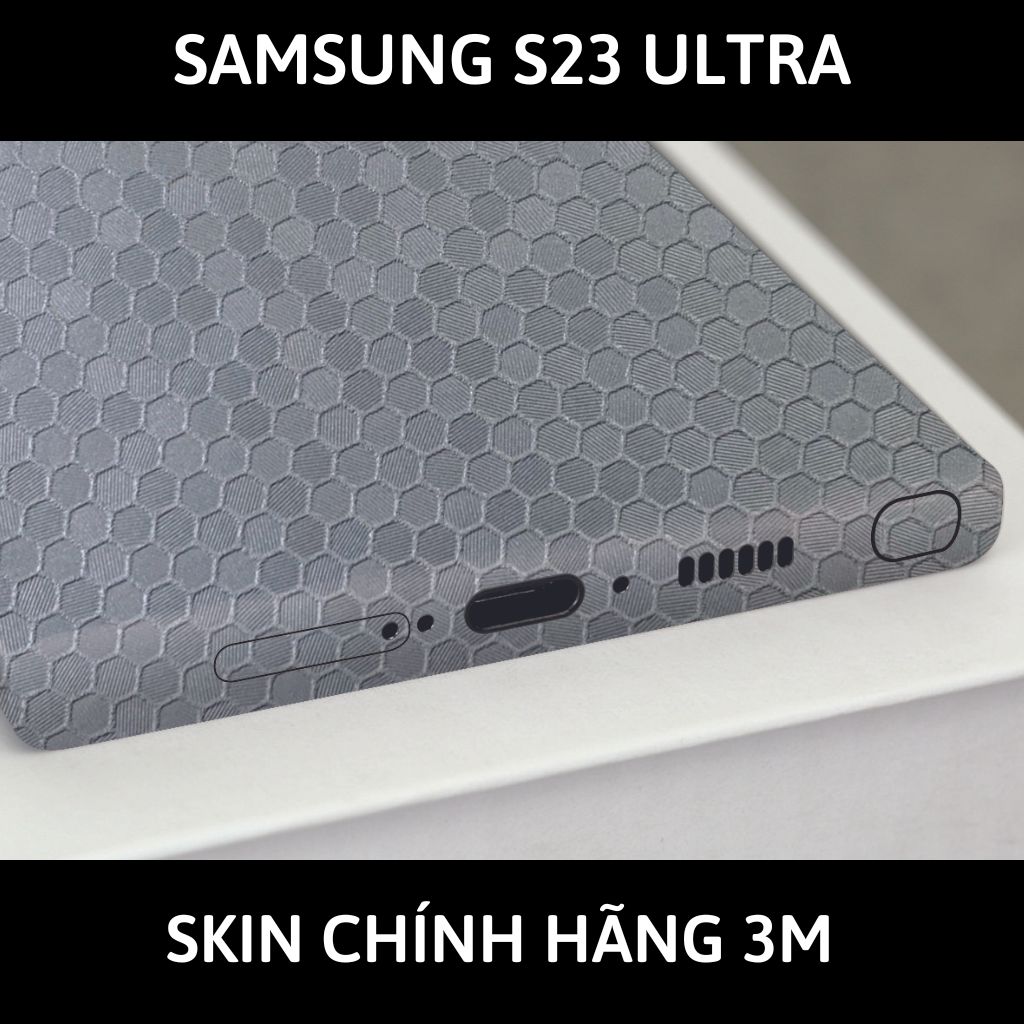 Dán skin điện thoại Samsung S23 Ultra full body và camera nhập khẩu chính hãng USA phụ kiện điện thoại huỳnh tân store - HONEYCOMB WHITE - Warp Skin Collection