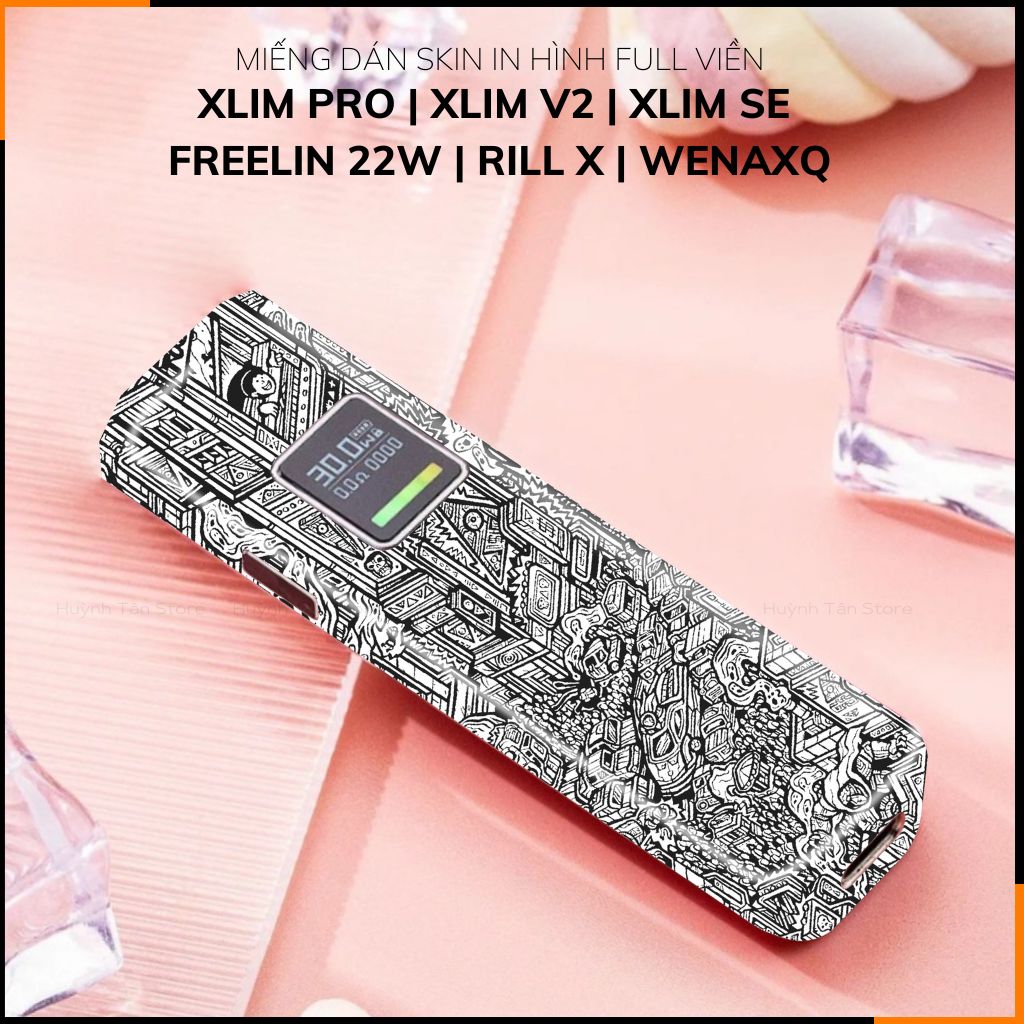 Miếng dán skin in hình xlim pro xlim v2, xlim se, rill x,feelin, xlim sq pro full viền [ U01 ] phụ kiện huỳnh tân store