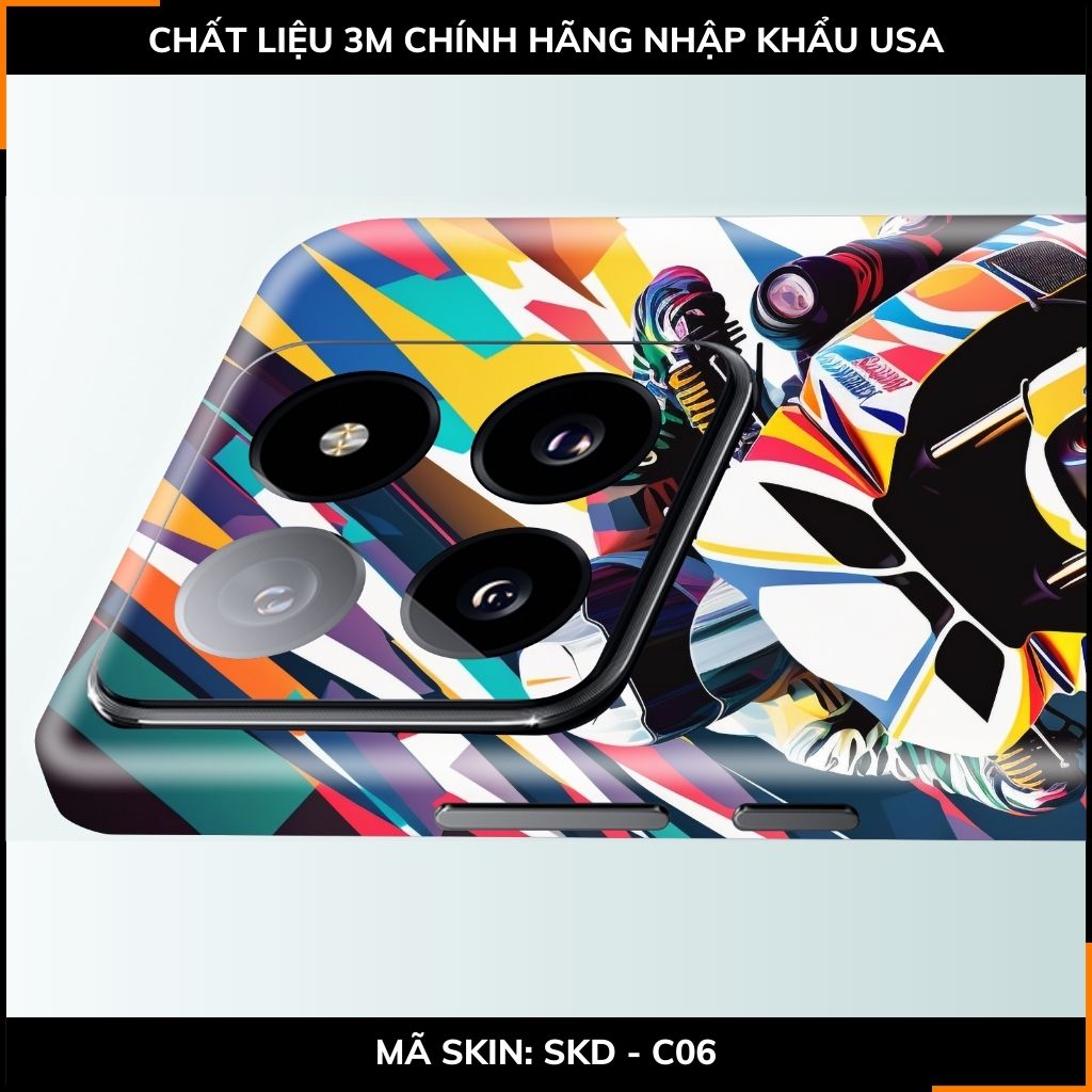 Dán skin điện thoại Xiaomi Mi 14 , Mi 14 Pro full body và camera nhập khẩu chính hãng USA in hình Motobiker - SKD C06 phụ kiện điện thoại huỳnh tân store