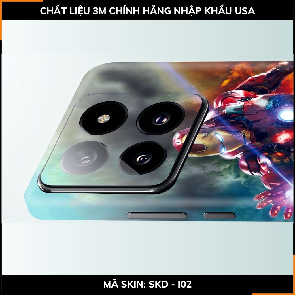 Dán skin điện thoại Xiaomi Mi 14 , Mi 14 Pro full body và camera nhập khẩu chính hãng USA in hình IRON MAN - SKD I02 phụ kiện điện thoại huỳnh tân store
