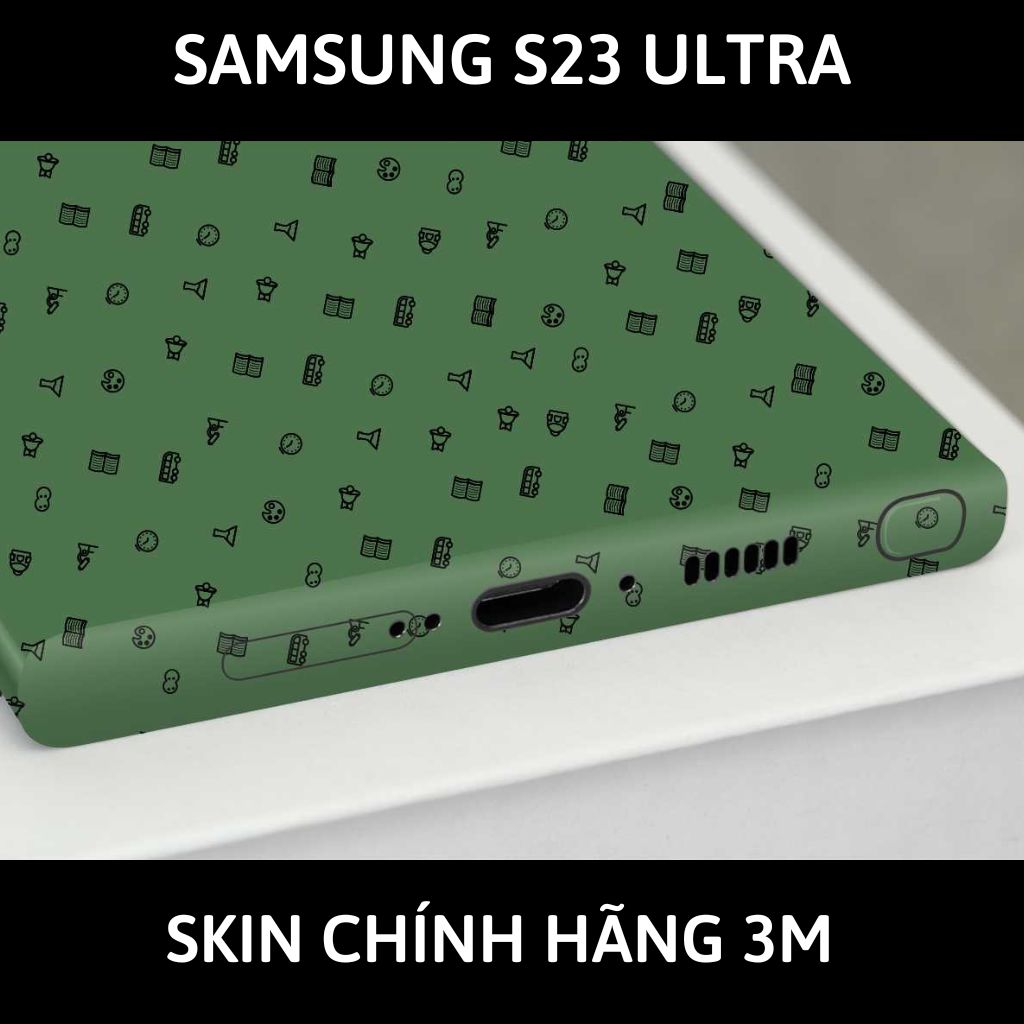 Dán skin điện thoại Samsung S23 Ultra full body và camera nhập khẩu chính hãng USA phụ kiện điện thoại huỳnh tân store - MANY STICKER GREEN - Warp Skin Collection