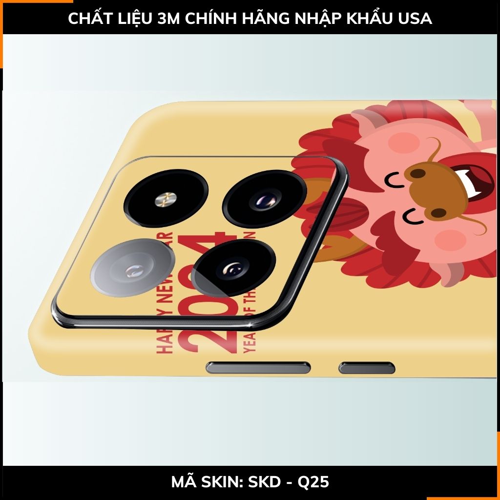 Dán skin điện thoại Xiaomi Mi 14 , Mi 14 Pro full body và camera nhập khẩu chính hãng USA in hình NEW YEAR 2024 - SKD Q25 phụ kiện điện thoại huỳnh tân store