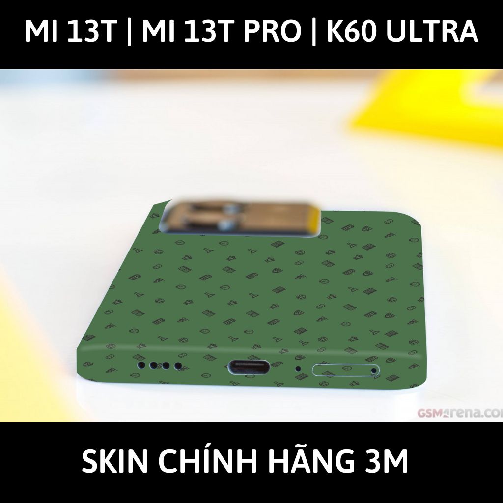 Dán skin điện thoại Mi 13T | Mi 13T Pro  | K60 Ultra full body và camera nhập khẩu chính hãng USA phụ kiện điện thoại huỳnh tân store - MANY STICKER GREEN - Warp Skin Collection