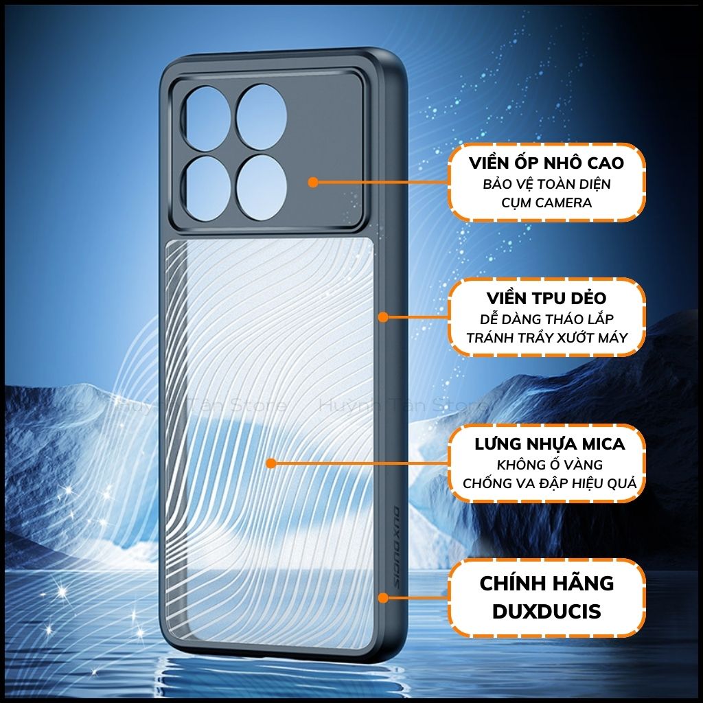 Ốp lưng  redmi k70 k70 pro aimo chính hãng dux ducis chống va đập trong suốt không ố vàng huỳnh tân store