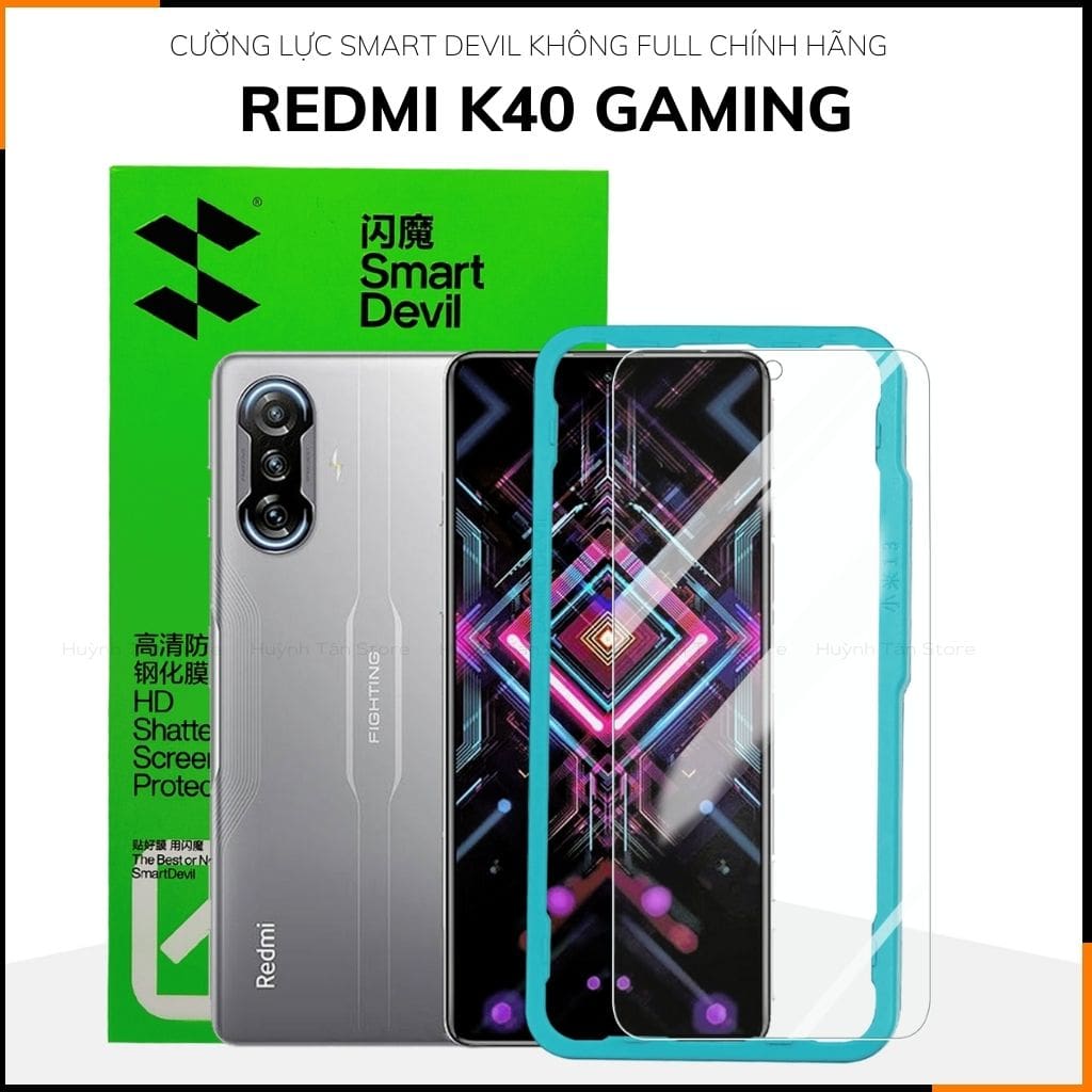 Kính cường lực redmi k40 gaming trong suốt KHÔNG FULL MÀN chống bám vân tay chính hãng SMART DEVIL huỳnh tân store