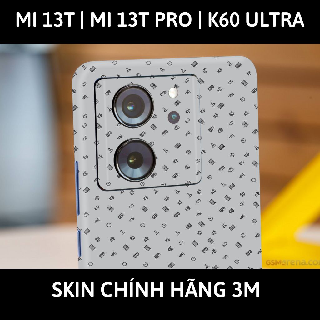 Dán skin điện thoại Mi 13T | Mi 13T Pro  | K60 Ultra full body và camera nhập khẩu chính hãng USA phụ kiện điện thoại huỳnh tân store - MANY STICKER GREY - Warp Skin Collection