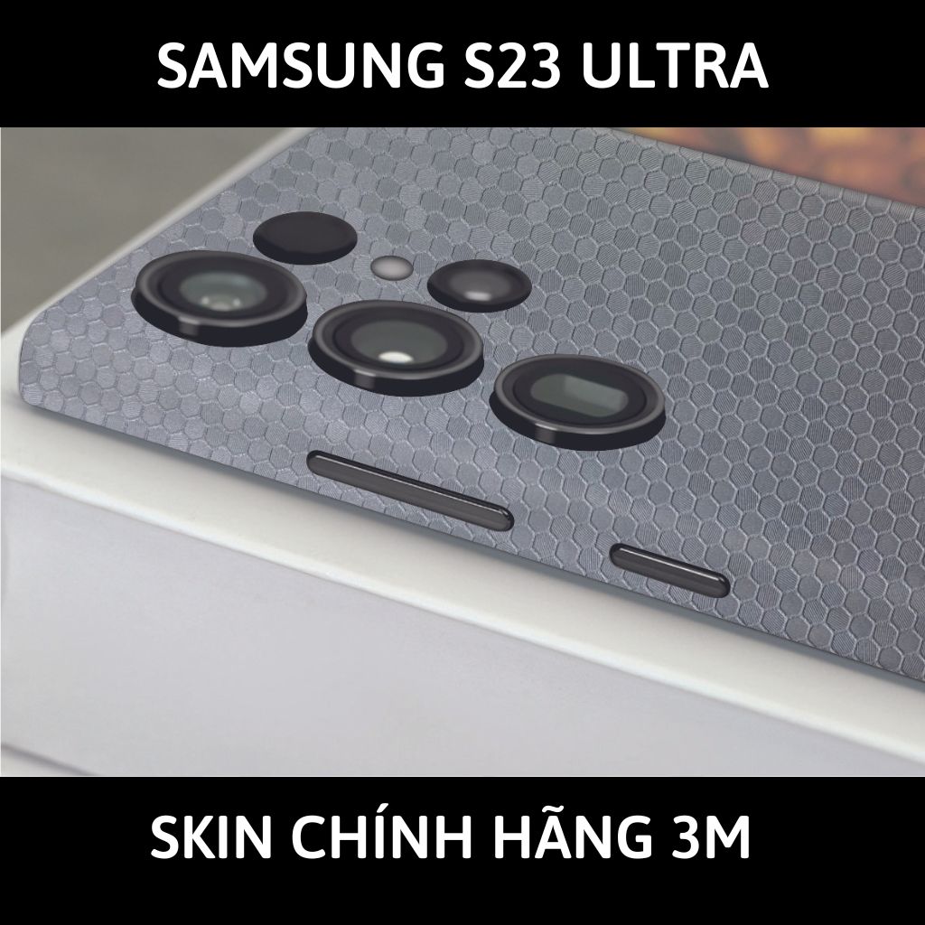 Dán skin điện thoại Samsung S23 Ultra full body và camera nhập khẩu chính hãng USA phụ kiện điện thoại huỳnh tân store - HONEYCOMB WHITE - Warp Skin Collection