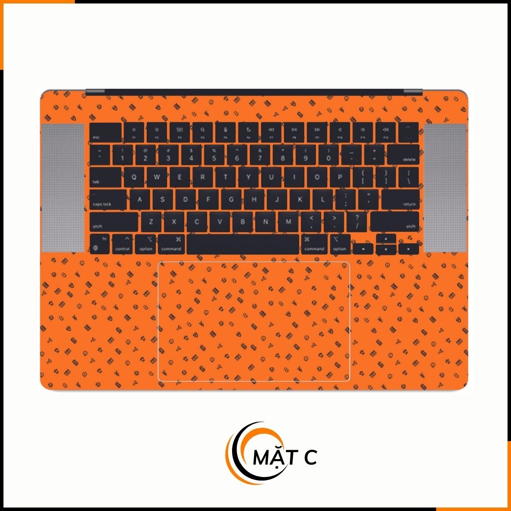 Dán skin macbook pro, macbook air chính hãng 3M nhập khẩu USA - SKIN 3M - MACBOOK - MANY STICKER ORANGE - SK-B14-04 phụ kiện điện thoại huỳnh tân store