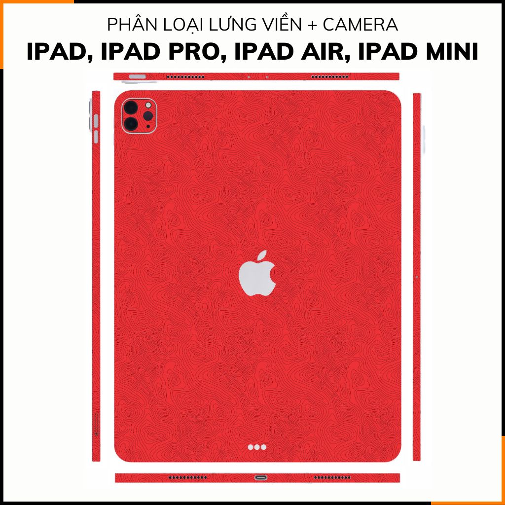 Dán skin ipad , ipad pro, ipad air , ipad mini full body và camera chính hãng 3M - MAP RED -  SK B13 01 phụ kiện điện thoại huỳnh tân store