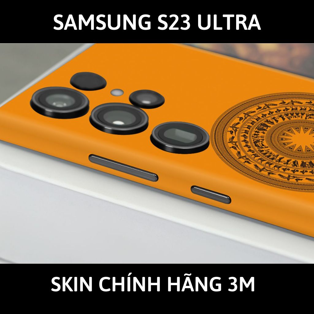 Dán skin điện thoại Samsung S23 Ultra full body và camera nhập khẩu chính hãng USA phụ kiện điện thoại huỳnh tân store - TRỐNG ĐỒNG ORANGE - Warp Skin Collection