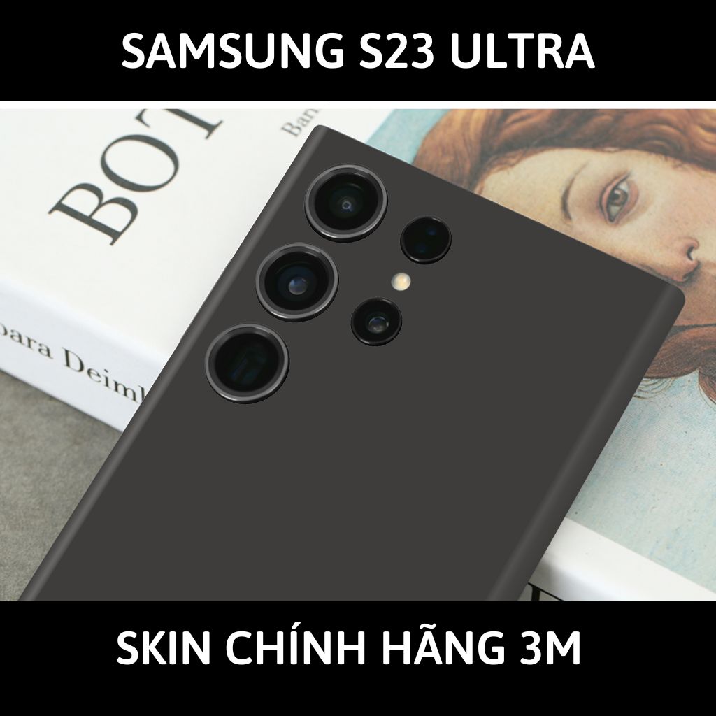 Dán skin điện thoại Samsung S23 Ultra full body và camera nhập khẩu chính hãng USA phụ kiện điện thoại huỳnh tân store - ĐEN - SK A05 01 - Warp Skin Collection