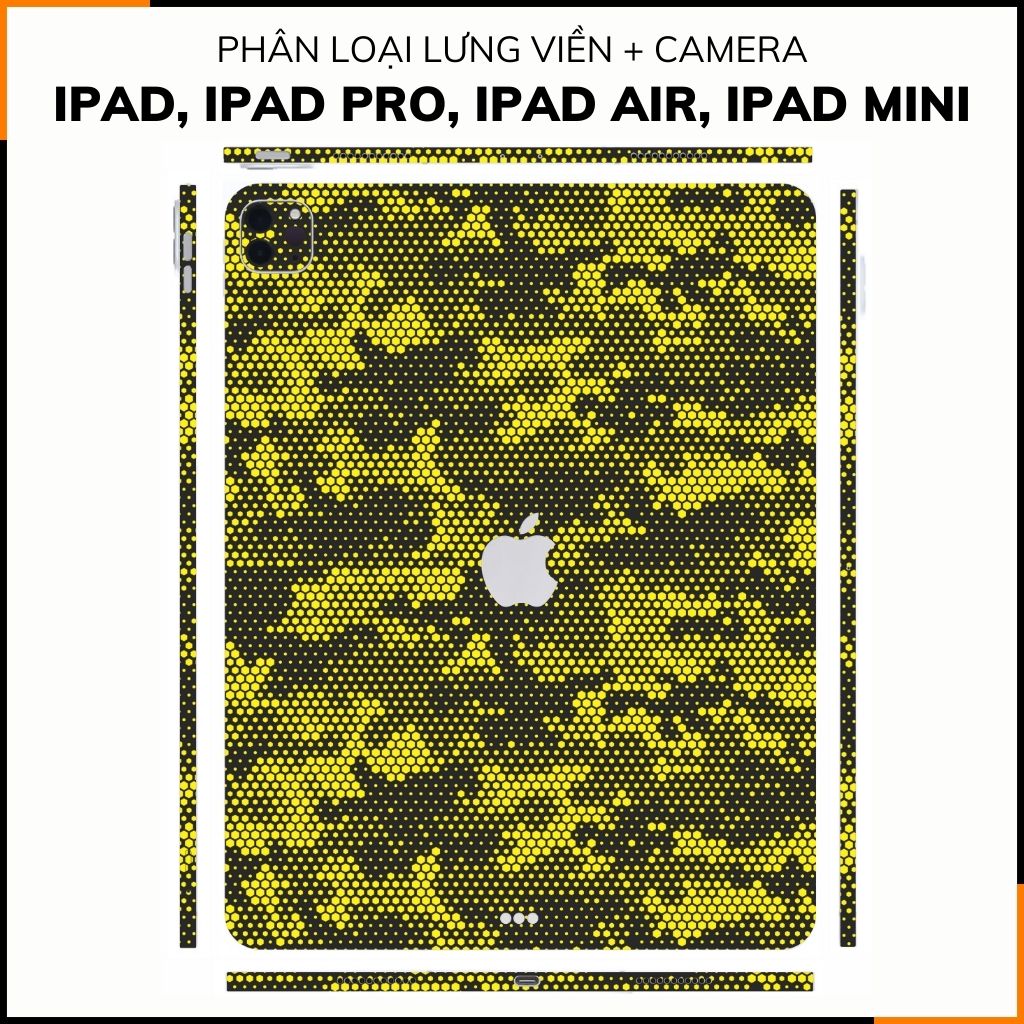 Dán skin ipad , ipad pro, ipad air , ipad mini full body và camera chính hãng 3M - MAMBA YELLOW -  SK B03 06 phụ kiện điện thoại huỳnh tân store