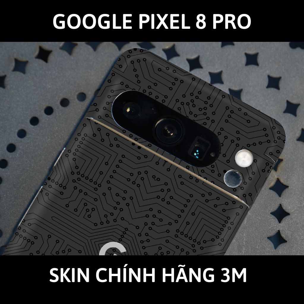 Dán skin điện thoại Pixel 8, Pixel 8 Pro full body và camera nhập khẩu chính hãng USA phụ kiện điện thoại huỳnh tân store - ELECTRIC FULL BLACK - Warp Skin Collection