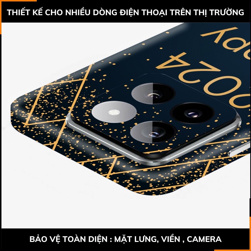 Dán skin điện thoại Xiaomi Mi 14 , Mi 14 Pro full body và camera nhập khẩu chính hãng USA in hình NEW YEAR 2024 - SKD Q19 phụ kiện điện thoại huỳnh tân store