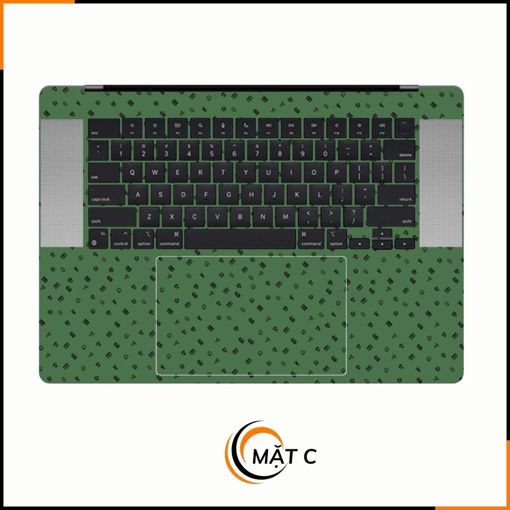 Dán skin macbook pro, macbook air chính hãng 3M nhập khẩu USA - SKIN 3M - MACBOOK - MANY STICKER GREEN - SK-B14-05 phụ kiện điện thoại huỳnh tân store