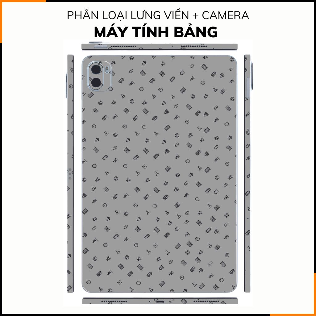 Dán skin máy tính bảng xiaomi, huawei, oppo, lenovo, google, microsoft, vivo  full body và camera chính hãng ORAFOL nhập khẩu từ ĐỨC MÁY TÍNH BẢNG  - MANY STICKER GREY -  SK B14 03 phụ kiện điện thoại huỳnh tân store