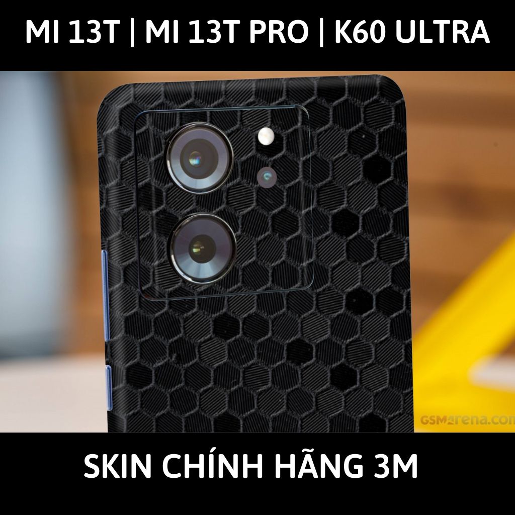 Dán skin điện thoại Mi 13T | Mi 13T Pro  | K60 Ultra full body và camera nhập khẩu chính hãng USA phụ kiện điện thoại huỳnh tân store - HONEYCOMB BLACK - Warp Skin Collection