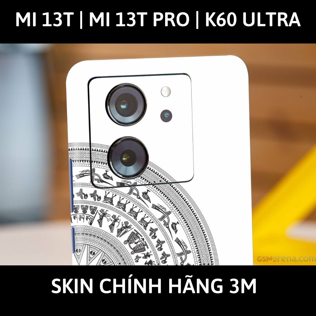 Dán skin điện thoại Mi 13T | Mi 13T Pro  | K60 Ultra full body và camera nhập khẩu chính hãng USA phụ kiện điện thoại huỳnh tân store - NỬA TRỐNG ĐỒNG WHITE - Warp Skin Collection
