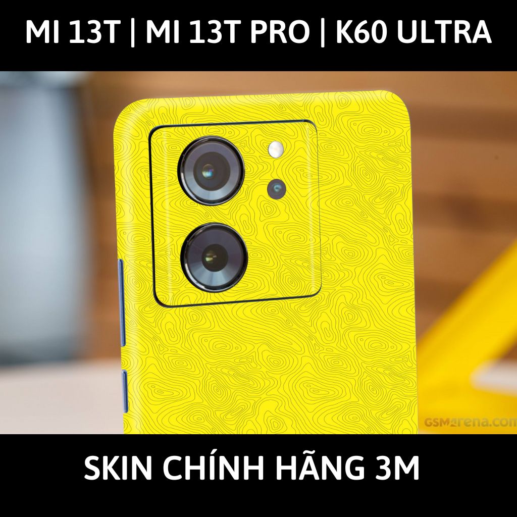 Dán skin điện thoại Mi 13T | Mi 13T Pro  | K60 Ultra full body và camera nhập khẩu chính hãng USA phụ kiện điện thoại huỳnh tân store - MAP YELLOW - Warp Skin Collection