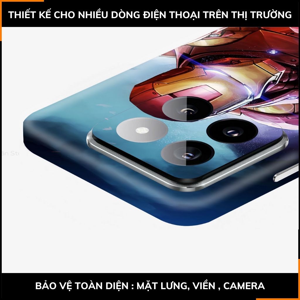 Dán skin điện thoại Xiaomi Mi 14 , Mi 14 Pro full body và camera nhập khẩu chính hãng USA in hình IRON MAN - SKD I01 phụ kiện điện thoại huỳnh tân store