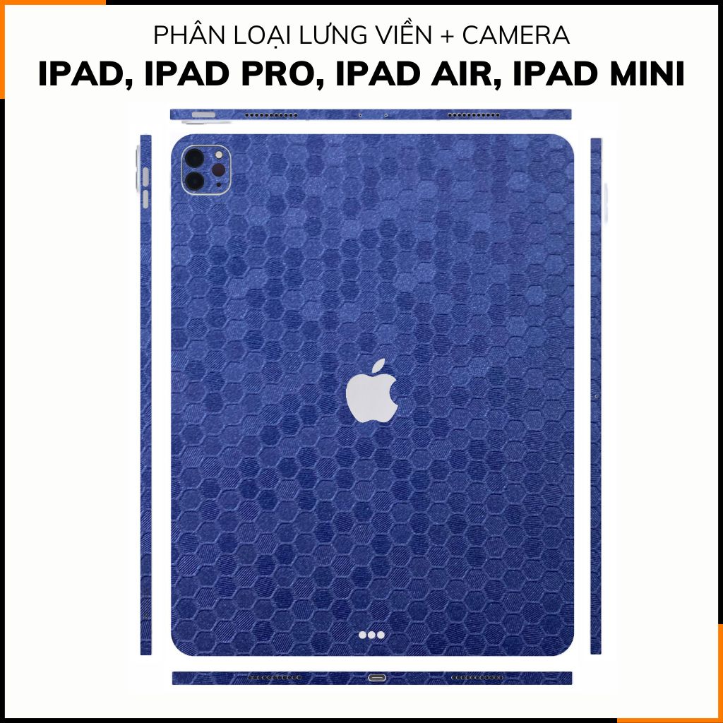 Dán skin ipad , ipad pro, ipad air , ipad mini full body và camera chính hãng 3M - HONEYCOMB BLUE  - SK-B11-04 phụ kiện điện thoại huỳnh tân store