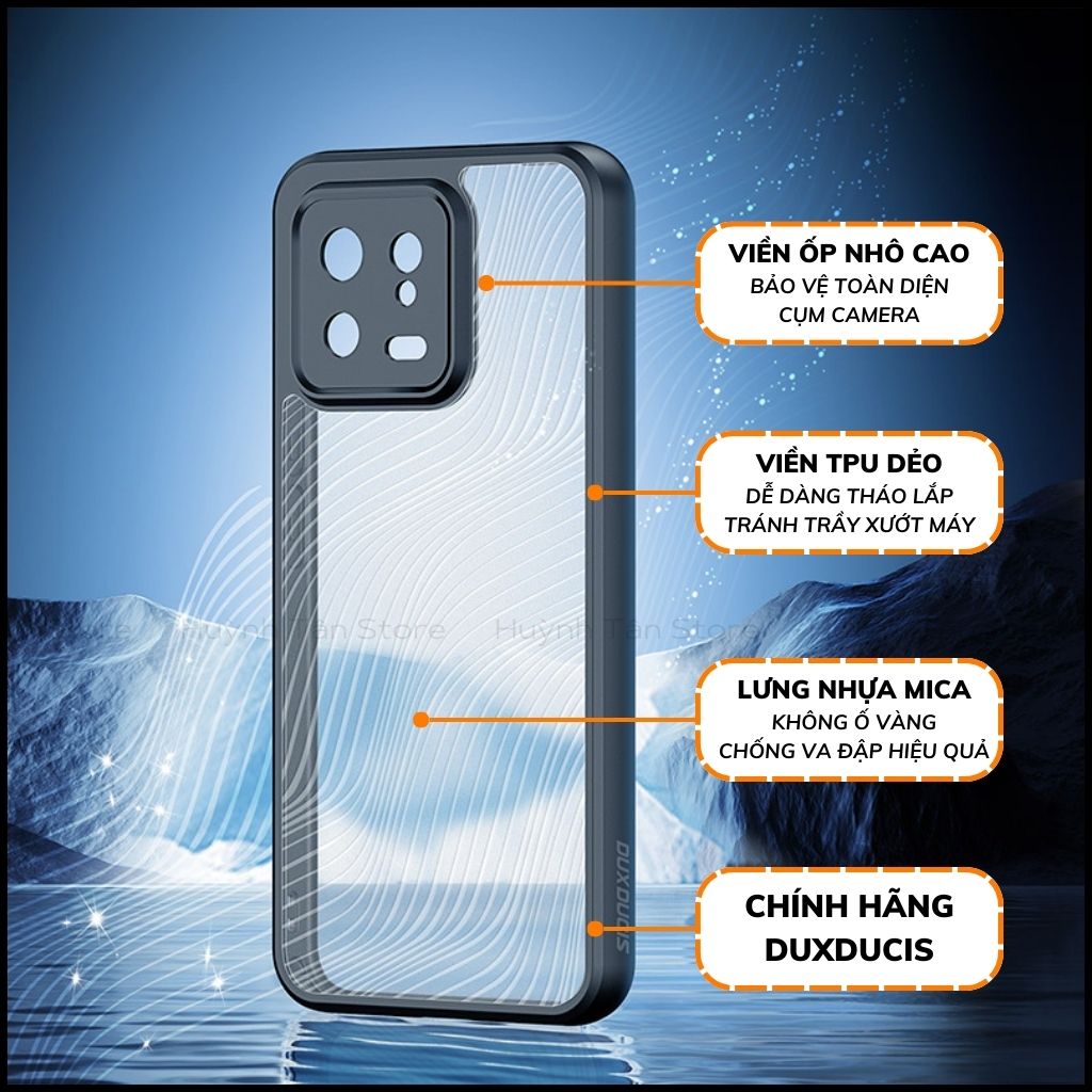 Ốp lưng xiaomi mi 13 aimo chính hãng dux ducis chống va đập trong suốt không ố vàng huỳnh tân store
