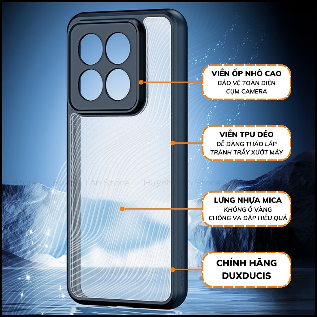 Ốp lưng xiaomi mi 14 pro aimo chính hãng dux ducis chống va đập trong suốt không ố vàng huỳnh tân store