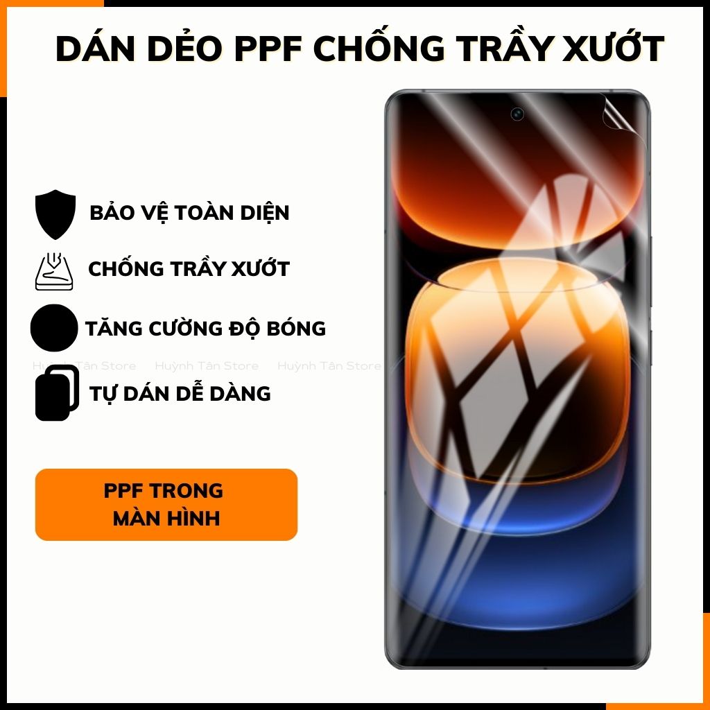 Dán dẻo ppf vivo iqoo 12 trong suốt hoặc nhám chống bám vân tay bảo vệ camera mua 1 tặng 1 phụ kiện điện thoại huỳnh tân store