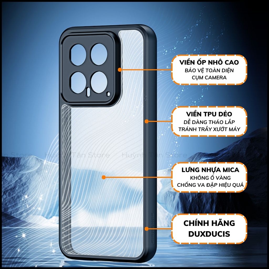 Ốp lưng xiaomi mi 14 aimo chính hãng dux ducis chống va đập trong suốt không ố vàng huỳnh tân store