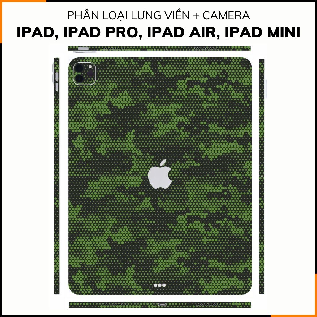 Dán skin ipad , ipad pro, ipad air , ipad mini full body và camera chính hãng 3M - MAMBA GREEN -  SK B03 03 phụ kiện điện thoại huỳnh tân store