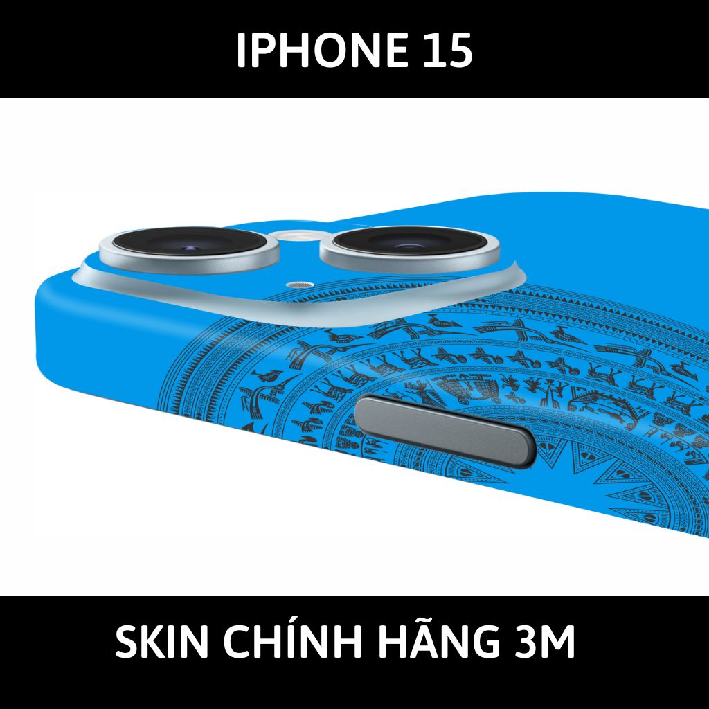 Dán skin điện thoại Iphone 15, Iphone 15 Plus full body và camera nhập khẩu chính hãng USA phụ kiện điện thoại huỳnh tân store - NỬA TRỐNG ĐỒNG BLUE - Warp Skin Collection