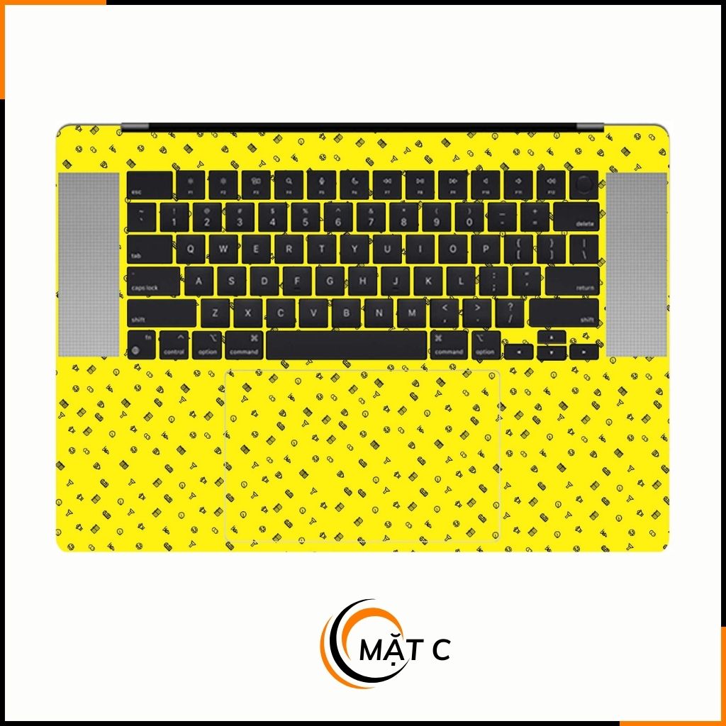 Dán skin macbook pro, macbook air chính hãng 3M nhập khẩu USA - SKIN 3M - MACBOOK - MANY STICKER YELLOW - SK-B14-06 phụ kiện điện thoại huỳnh tân store